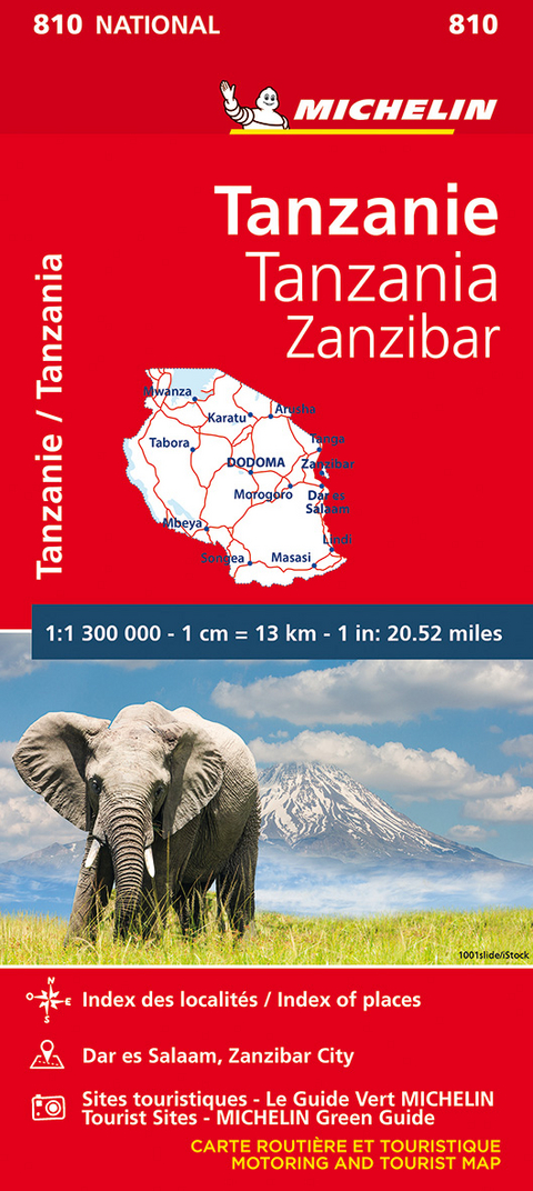 Tanzania & Zanzibar - Michelin National Map 810 -  Michelin