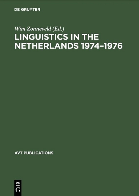 Linguistics in the Netherlands 1974–1976 - 