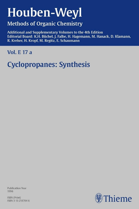 Houben-Weyl Methods of Organic Chemistry Vol. E 17a, 4th Edition Supplement - 