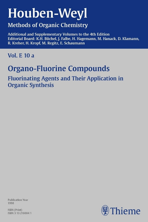 Houben-Weyl Methods of Organic Chemistry Vol. E 10a, 4th Edition Supplement - 