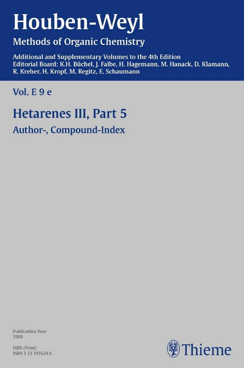 Houben-Weyl Methods of Organic Chemistry Vol. E 9e, 4th Edition Supplement - 