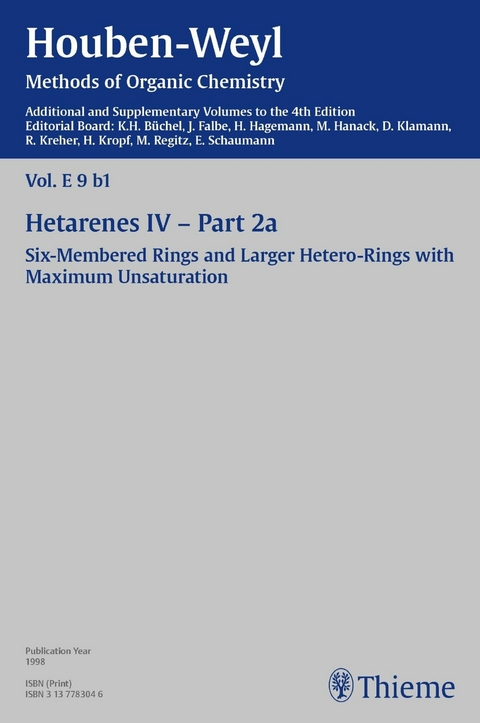 Houben-Weyl Methods of Organic Chemistry Vol. E 9b/1, 4th Edition Supplement - 