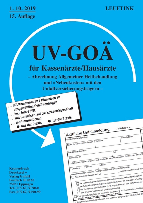 UV-GOÄ für Kassen-/Hausärzte - Detlef Leufting