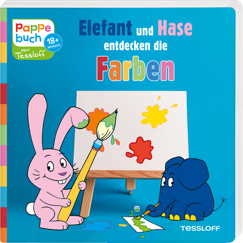 Pappebuch. Elefant und Hase entdecken die Farben - Katja Baier