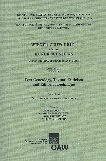 Wiener Zeitschrift für die Kunde Südasiens Band 52/53 2009-2010 Vienna Journal of South-Asian Studies 52/53 2009-2010 - 