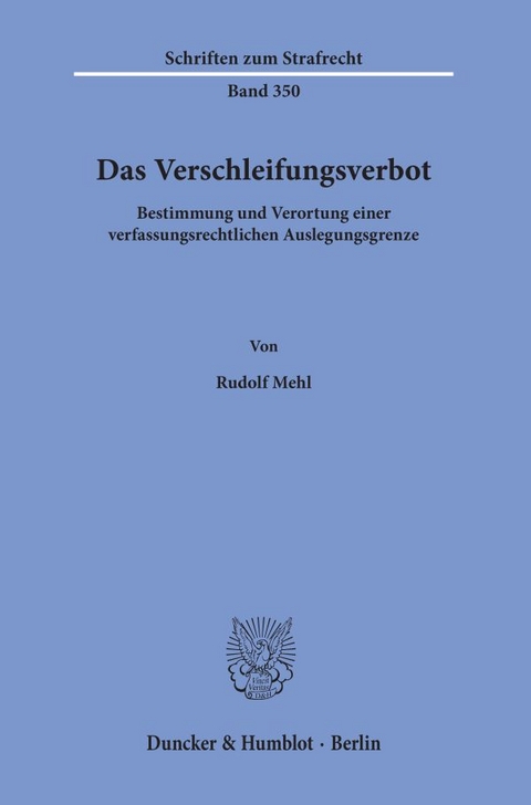 Das Verschleifungsverbot. - Rudolf Mehl