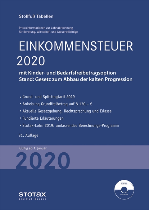 Tabelle, Einkommensteuer 2020