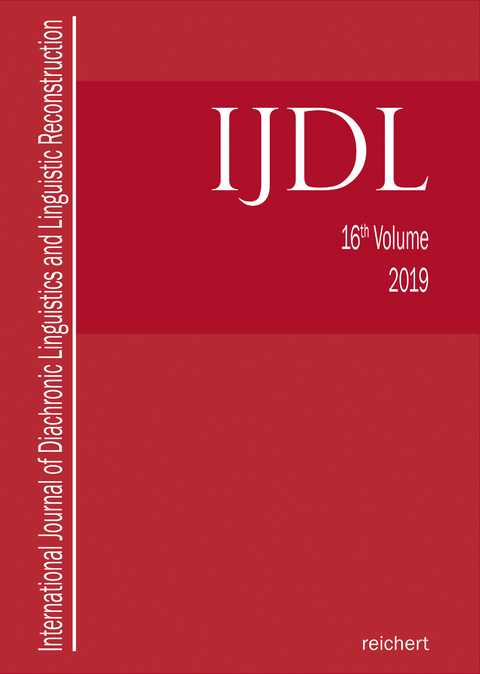 International Journal of Diachronic Linguistics and Linguistic Reconstruction - 