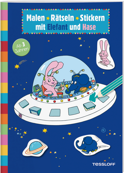 Malen • Rätseln • Stickern mit Elefant und Hase - Katja Baier