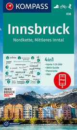 KOMPASS Wanderkarte 036 Innsbruck, Nordkette, Mittleres Inntal 1:35.000