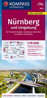 KOMPASS Fahrradkarte 3343 Nürnberg und Umgebung 1:70.000