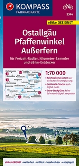 KOMPASS Fahrradkarte 3344 Ostallgäu, Pfaffenwinkel, Außerfern 1:70.000 - 