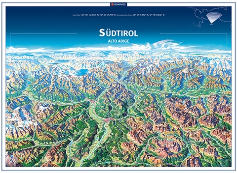 KOMPASS Panorama Südtirol, Alto Adige, Poster - 