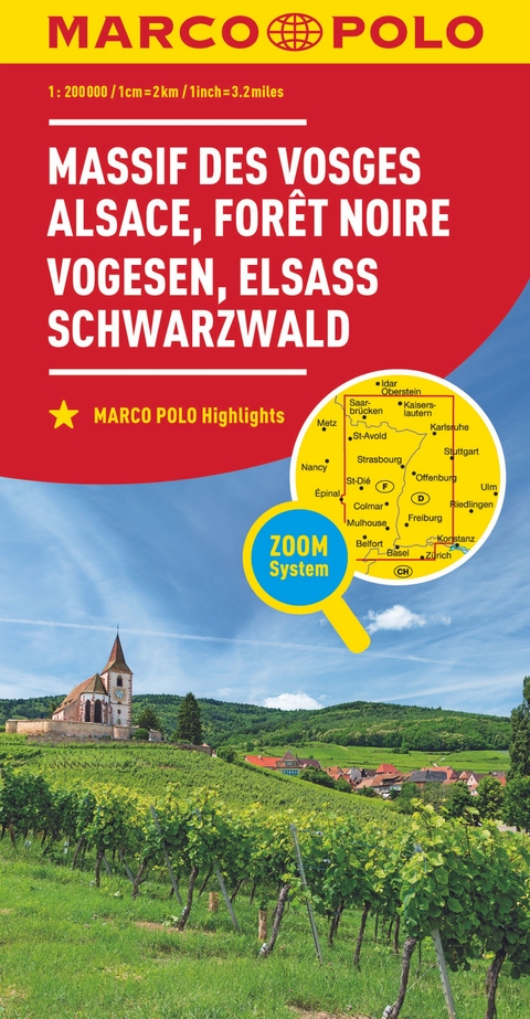 MARCO POLO Regionalkarte Vogesen, Elsass, Schwarzwald 1:200.000