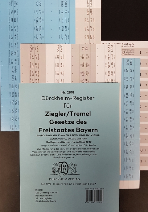 DürckheimRegister® ZIEGLER TREMEL Gesetze Freistaat Bayern 2020 - 