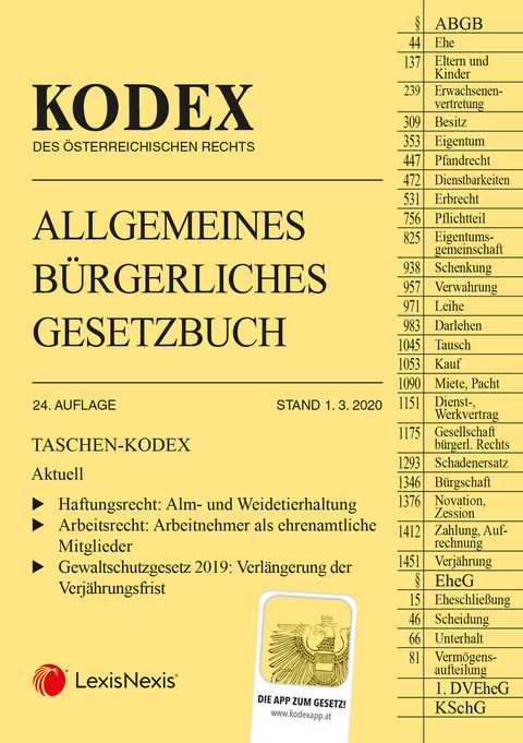 Taschen-Kodex ABGB 2020 - 