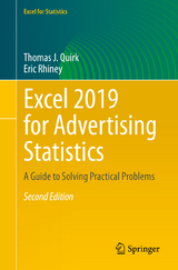 Excel 2019 for Advertising Statistics - Quirk, Thomas J.; Rhiney, Eric