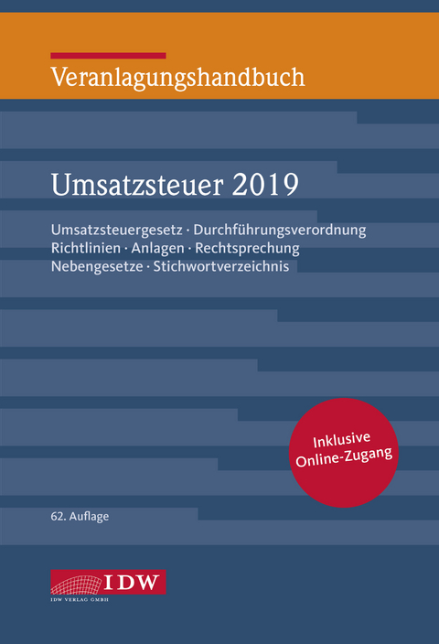 Veranlagungshandbuch Umsatzsteuer 2019, 62. A.