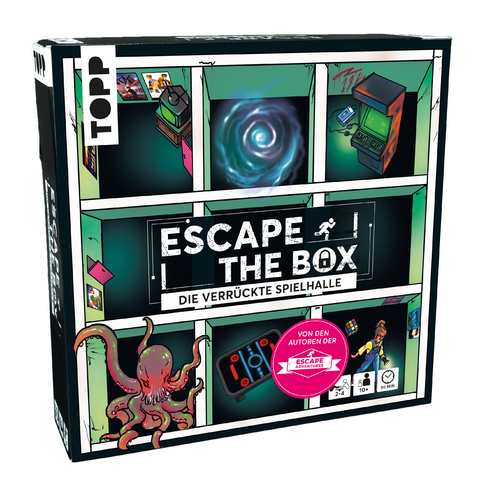 TOPP Escape The Box – Die verrückte Spielhalle: Das ultimative Escape-Room-Erlebnis als Gesellschaftsspiel! - Sebastian Frenzel, Beate von Lühmann, Michael Bierhahn