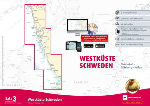 Sportbootkarten Satz 3: Westküste Schweden (Ausgabe 2020/2021)