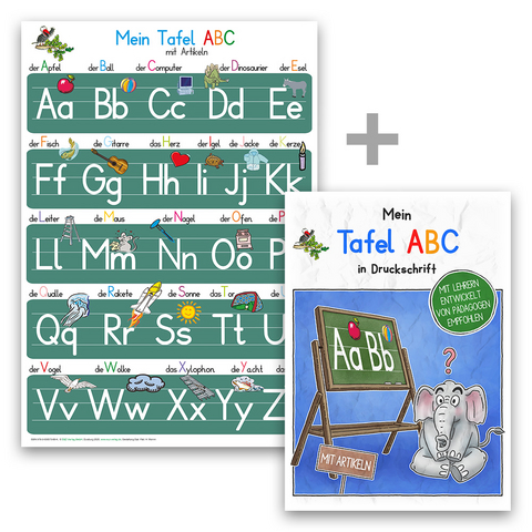 Mein Tafel-ABC in Druckschrift mit Artikeln-Set - Helga Momm