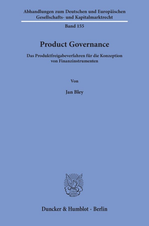 Product Governance. - Jan Bley