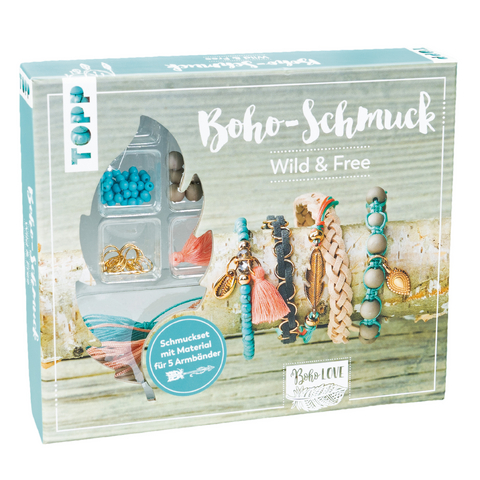 Boho-Schmuckset Wild & Free (Türkis/ Lachs) - Elke Eder