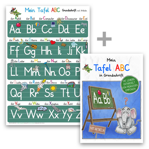 Mein Tafel-ABC in Grundschrift mit Artikeln-Set - Helga Momm