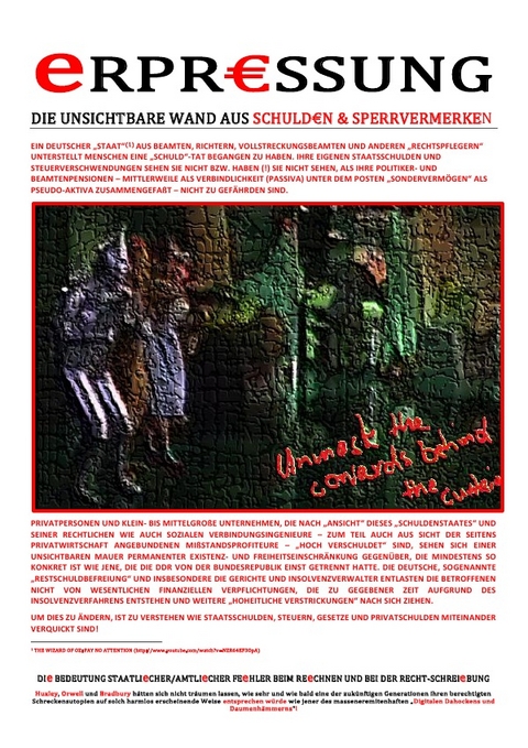 eNTEIGNUNG / eRPR€SSUNG (DIE UNSICHTBARE WAND AUS SCHULD€N &amp; SPERRVERMERKEN) - (SP: D) Sozialkritische Professionals: Deutschland, Christine Schast, C. M. Faust