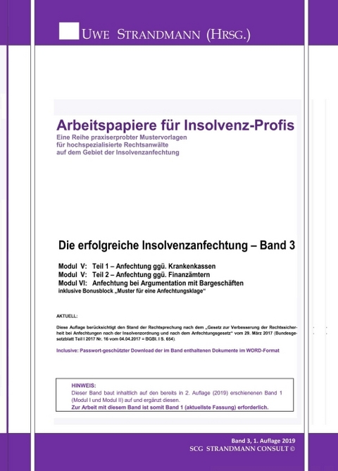 Die erfolgreiche Insolvenzanfechtung – Band 3 - Jens-Uwe Strandmann