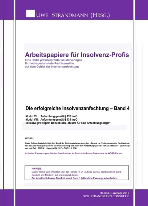 Die erfolgreiche Insolvenzanfechtung – Band 4 - Jens-Uwe Strandmann