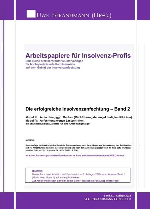 Die erfolgreiche Insolvenzanfechtung – Band 2 - Jens-Uwe Strandmann