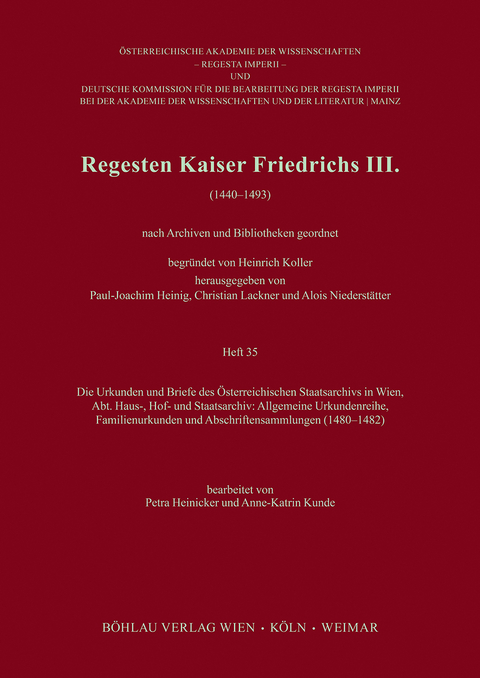 Regesten Kaiser Friedrichs III.