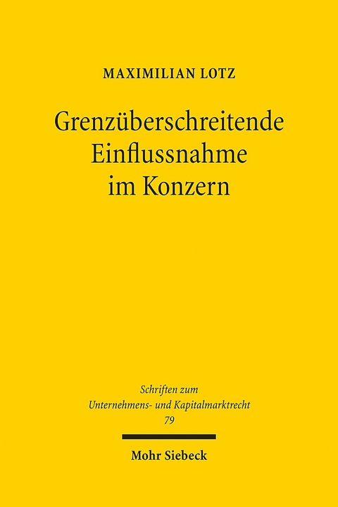 Grenzüberschreitende Einflussnahme im Konzern - Maximilian Lotz