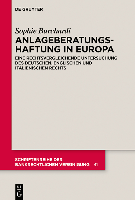 Anlageberatungshaftung in Europa - Sophie Burchardi