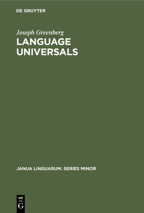 Language Universals - Joseph Greenberg