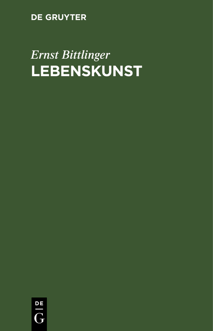 Lebenskunst - Ernst Bittlinger