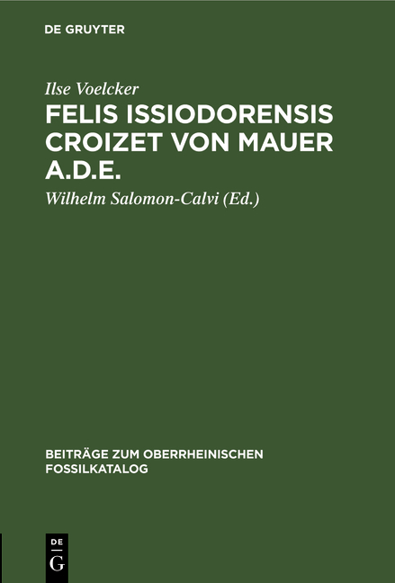 Felis issiodorensis Croizet von Mauer a.d.E. - Ilse Voelcker