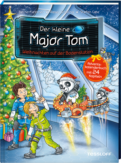 Der kleine Major Tom. Weihnachten auf der Bodenstation. Adventskalenderbuch mit 24 Kapiteln - Bernd Flessner, Peter Schilling