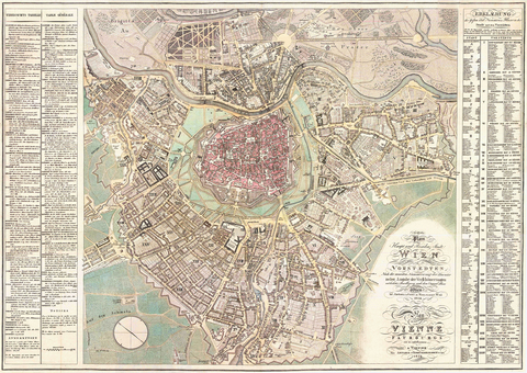 Wien 1824, Historischer Stadtplan 1:6.000, Poster Spezialpapier, freytag & berndt