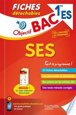 SES 1re ES : 55 fiches détachables - Alexandre Blin