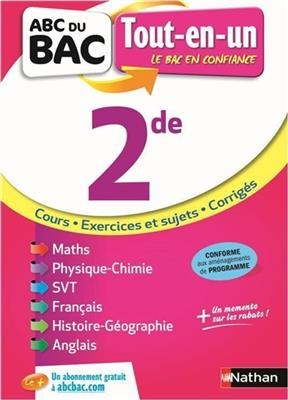 2de, tout-en-un : cours, exercices et sujets, corrigés -  Cahen Francoise