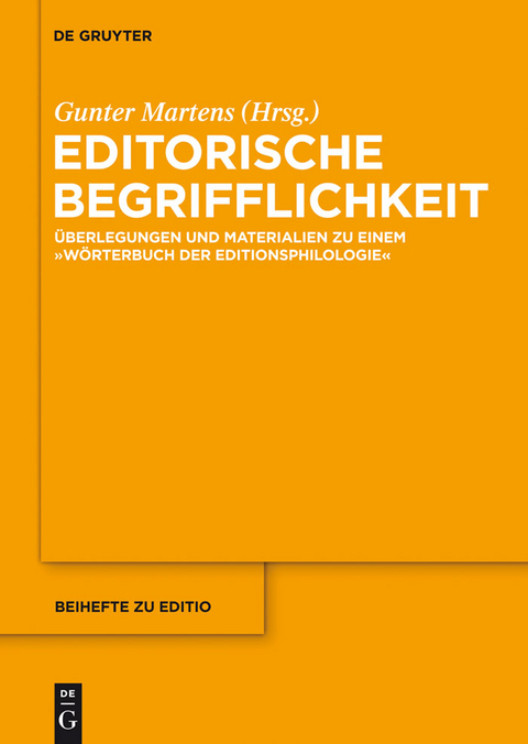 Editorische Begrifflichkeit - 