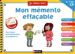 Mon mémento effaçable CP, 6-7 ans : pour réviser les fondamentaux du programme