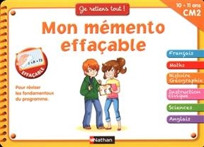 Mon mémento effaçable CM2, 10-11 ans : pour réviser les fondamentaux du programme !