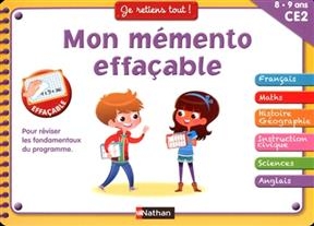 Mon mémento effaçable CE2, 8-9 ans : pour réviser les fondamentaux du programme