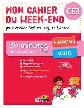 Mon cahier du week-end CE1 : français, maths : pour réviser tout au long de l'année