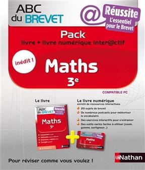 Pack maths 3e : livre + livre numérique interactif : l'essentiel pour le brevet - Gilles Mora, Carole Feugère