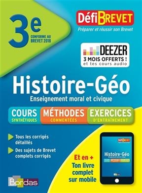 Histoire géo, enseignement moral et civique, 3e : nouveau brevet 2018 - Jean-Pierre Rocher