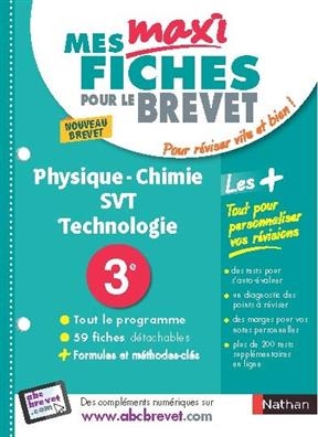 Physique chimie, SVT, technologie, 3e : nouveau brevet